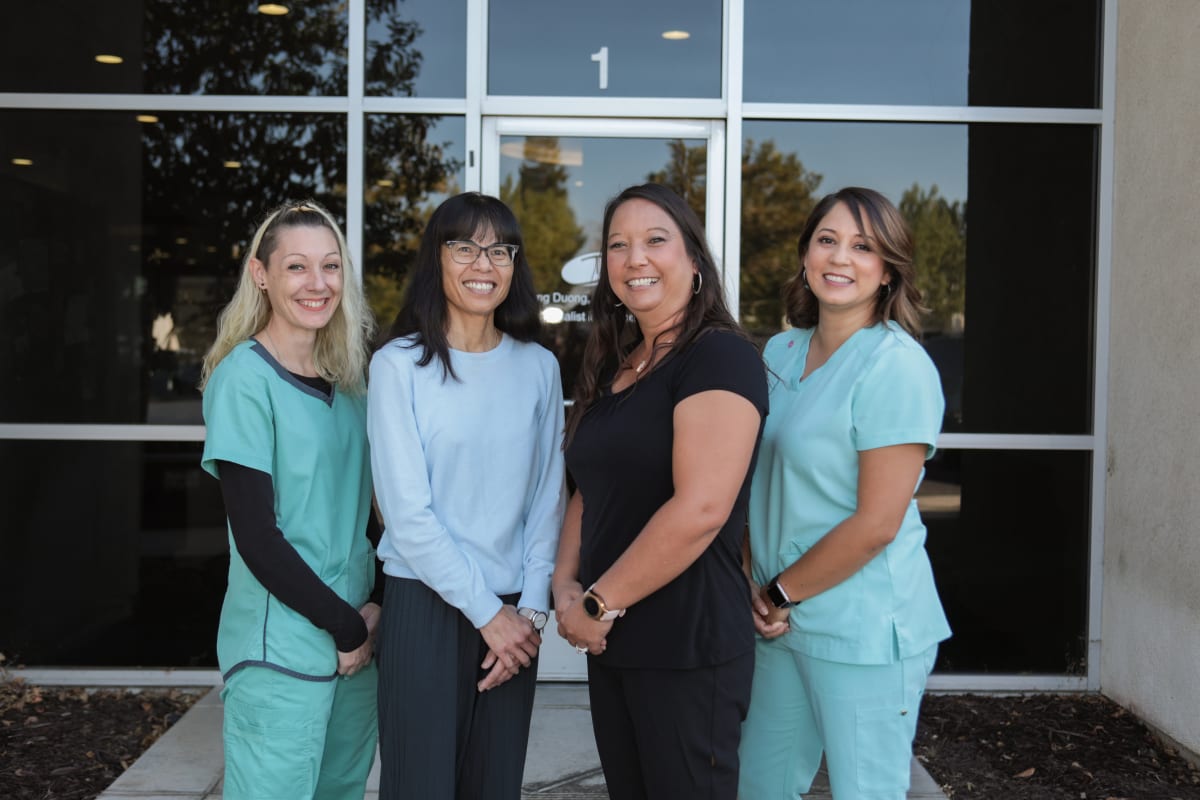 Duong Orthodontics team photo outside the office